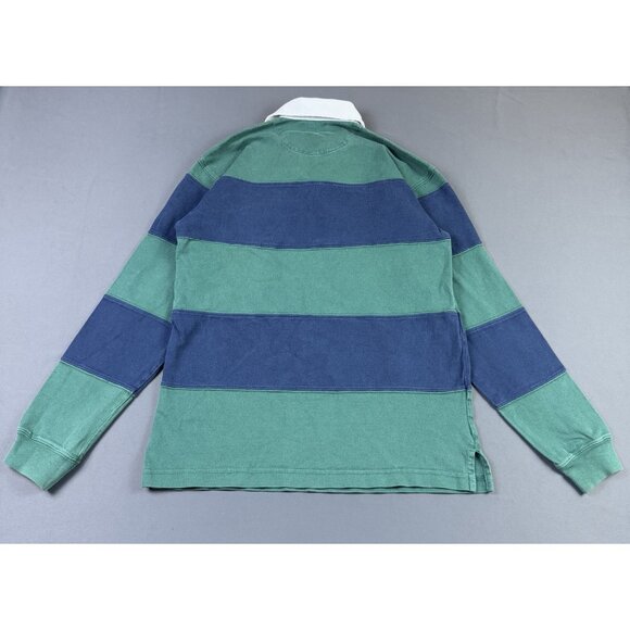 Rare Vintage Y2K Polo Ralph Lauren Rugby Blue Green Stripes Streetwear Hype Kids - Picture 2 of 12